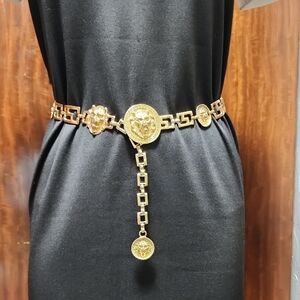 The LIMITED Gold Chain Lion Medallion Belt